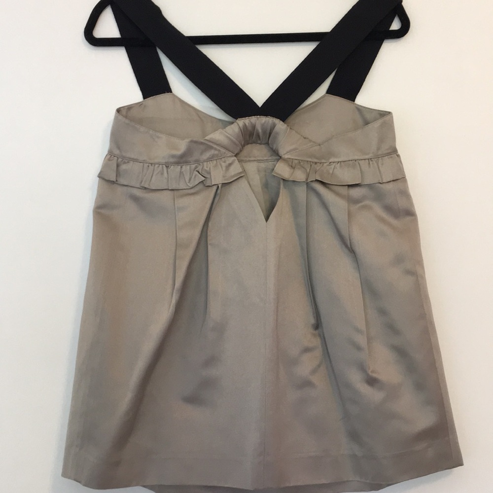 Vera Wang Lavender Label Gray beaded silk top - Picture 2 of 8
